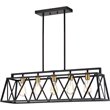 CHLOE Ironclad Industrial 5 Light Black Island Pendant Ceiling Fixture 35