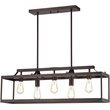 CHLOE Ironclad Industrial 5 Light Bronze Island Pendant Ceiling Fixture 36