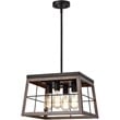 CHLOE Ironclad Industrial 4 Light Ancient Wood Large Pendant Ceiling Fixture 16