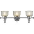 CHLOE Lucie Industrial 3 Light Chrome Bath Vanity Wall Fixture Clear Glass 25