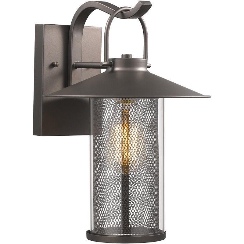 CHLOE Elijah Industrial-style 1 Light Rubbed Bronze Outdoor Wall Sconce 14
