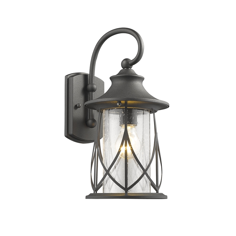 CHLOE Marhaus Transitional 1 Light Black Outdoor Wall Sconce 15
