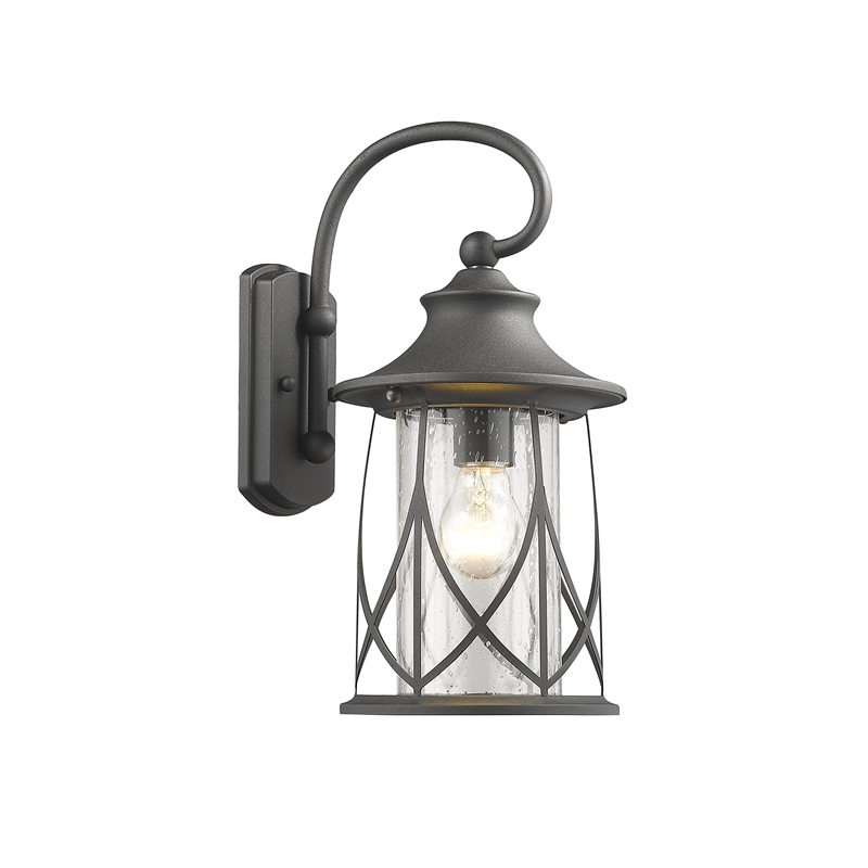CHLOE Marhaus Transitional 1 Light Black Outdoor Wall Sconce 15