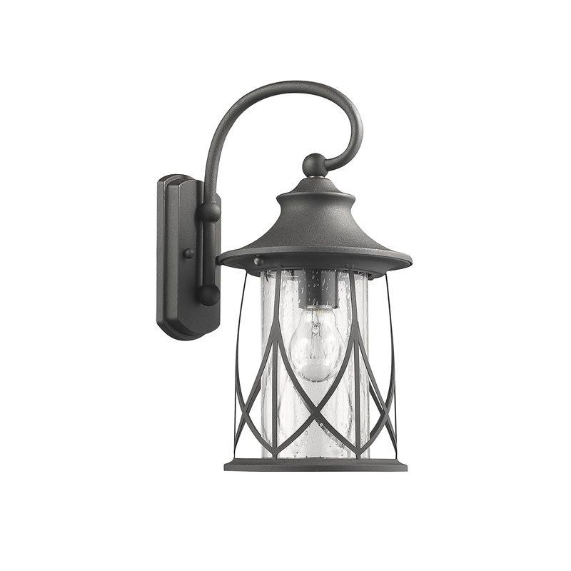 CHLOE Marhaus Transitional 1 Light Black Outdoor Wall Sconce 15