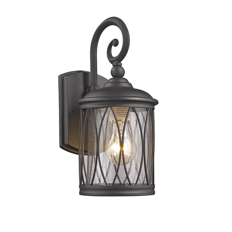 CHLOE Dinadan Transitional 1 Light Black Outdoor Wall Sconce 13