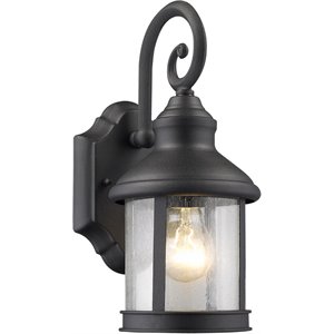 CHLOE Galahad Transitional 1 Light Black Outdoor Wall Sconce 12&quot Height