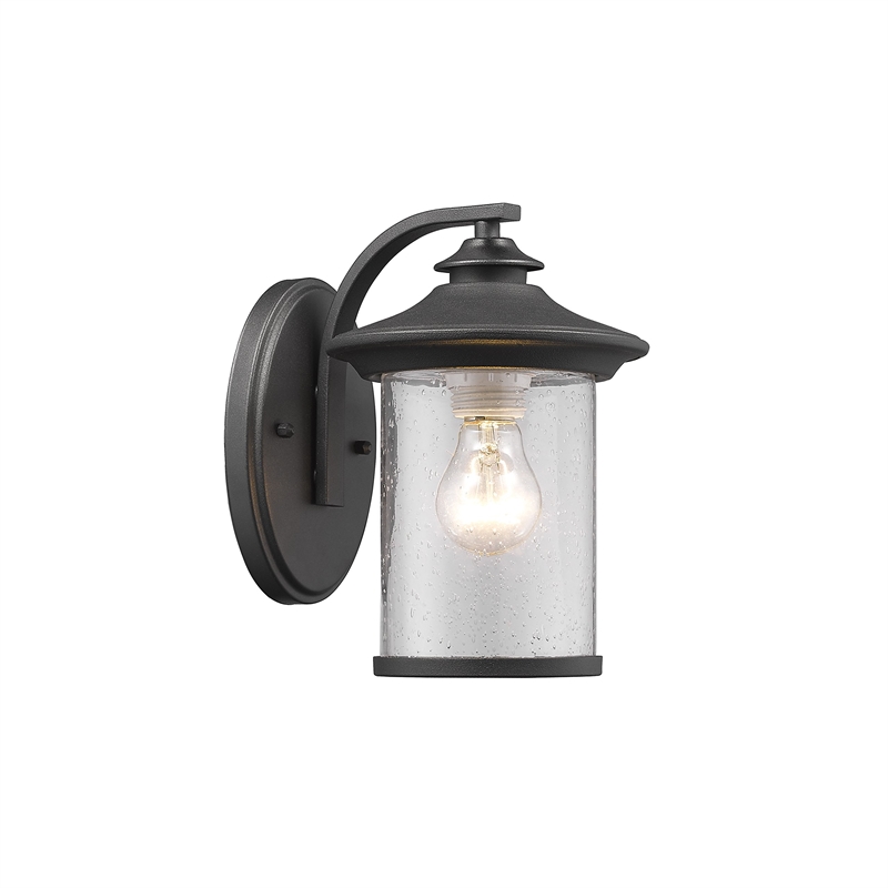 CHLOE Liam Transitional 1 Light Black Outdoor Wall Sconce 10