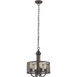 CHLOE Ironclad Industrial-style 4 Light Rubbed Bronze Ceiling Pendant 16
