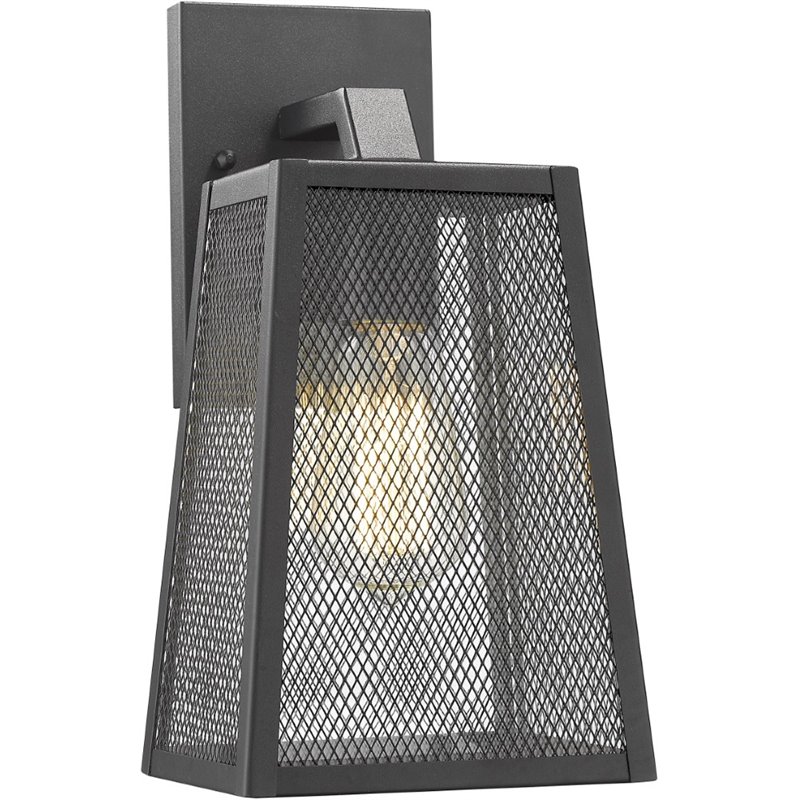 CHLOE Emerson Industrial 1 Light Textured Black Outdoor Wall Sconce 12
