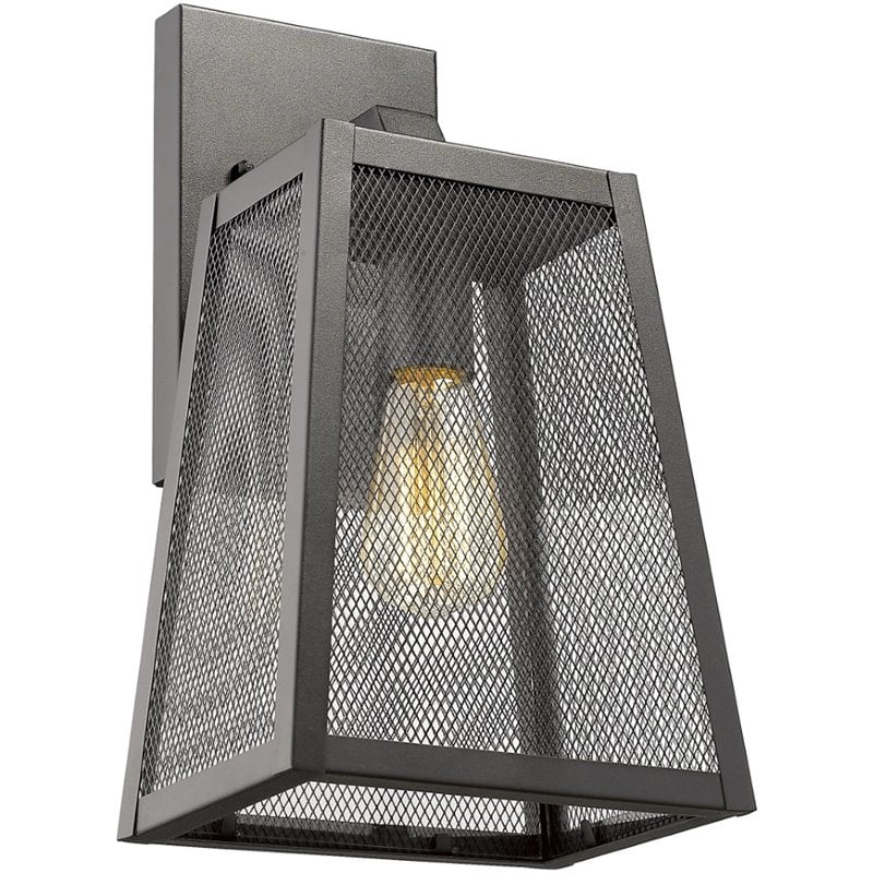 CHLOE Emerson Industrial 1 Light Textured Black Outdoor Wall Sconce 15