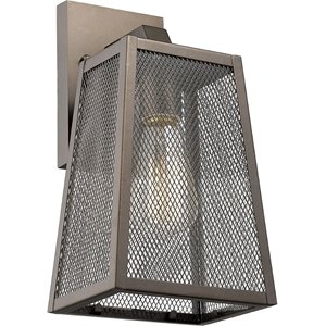 CHLOE Emerson Industrial 1 Light Rubbed Bronze Outdoor Wall Sconce 12&quot Tall