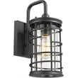 CHLOE Laurel Industrial 1 Light Textured Black Outdoor Wall Sconce 13