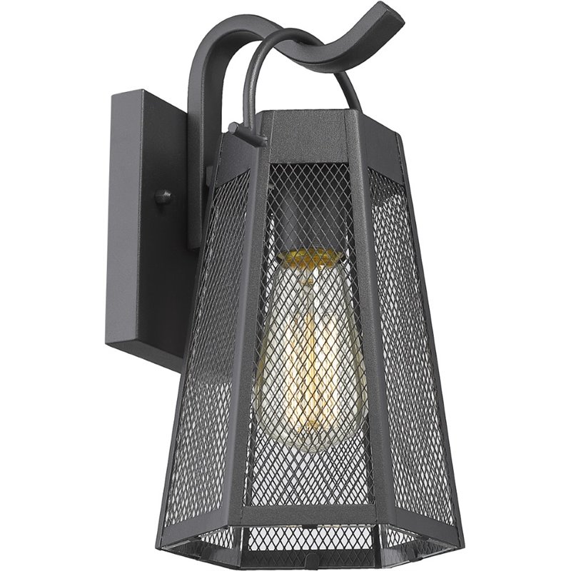 CHLOE Harper Industrial 1 Light Textured Black Outdoor Wall Sconce 12