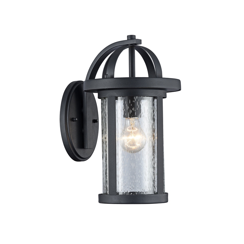CHLOE Angelo Transitional 1 Light Black Outdoor Wall Sconce 14