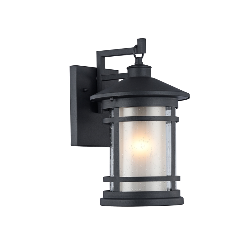 CHLOE Adesso Transitional 1 Light Black Outdoor Wall Sconce 14