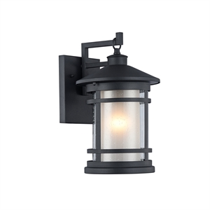 CHLOE Adesso Transitional 1 Light Black Outdoor Wall Sconce 14&quot Height