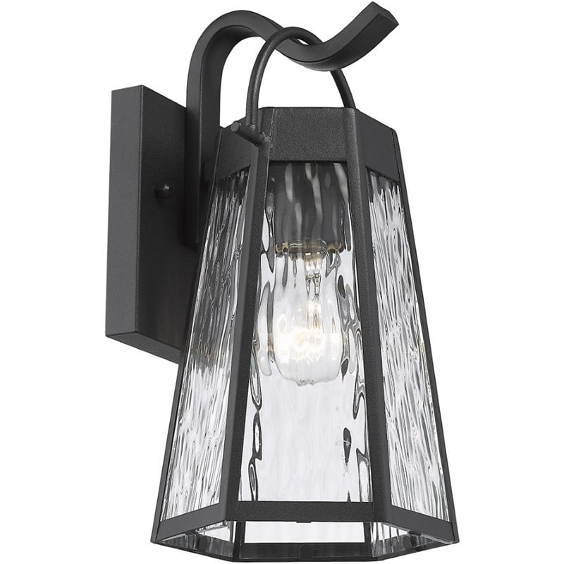 CHLOE Alexa Industrial 1 Light Textured Black Outdoor Wall Sconce 12