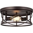 CHLOE Ironclad Industrial 2 Light Oil Rubbed Bronze Ceiling Flush Fixture 14
