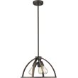 CHLOE Ironclad Industrial 3 Light Rubbed Bronze Ceiling Pendant 16
