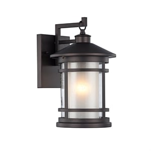 CHLOE Adesso Transitional 1 Light Rubbed Bronze Outdoor Wall Sconce 14&quot Height
