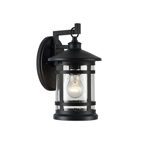 CHLOE Abbington Transitional 1 Light Textured Black Outdoor Wall Sconce 11&quot Tall