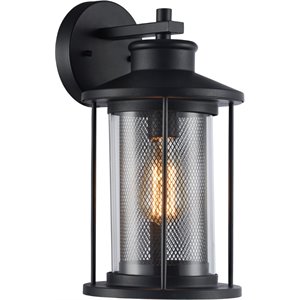 chloe crinchton transitional 1 light textured black outdoor wall sconce