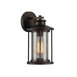 CHLOE Crinchton Transitional 1 Light Rubbed Bronze Outdoor Wall Sconce 11&quot Tall