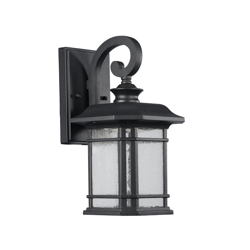 CHLOE Franklin Transitional LED Textured Black Outdoor Wall Sconce 13