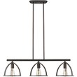 CHLOE Ironclad Industrial 3 Light Rubbed Bronze Island Pendant 35