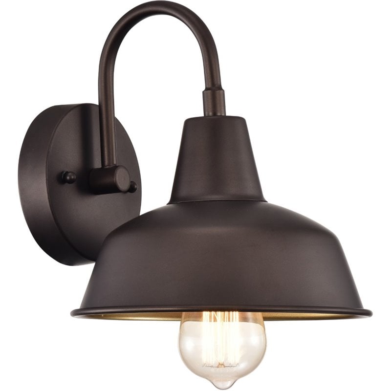 CHLOE Ironclad Industrial 1 Light Oil Rubbed Bronze Indoor Wall Sconce 9