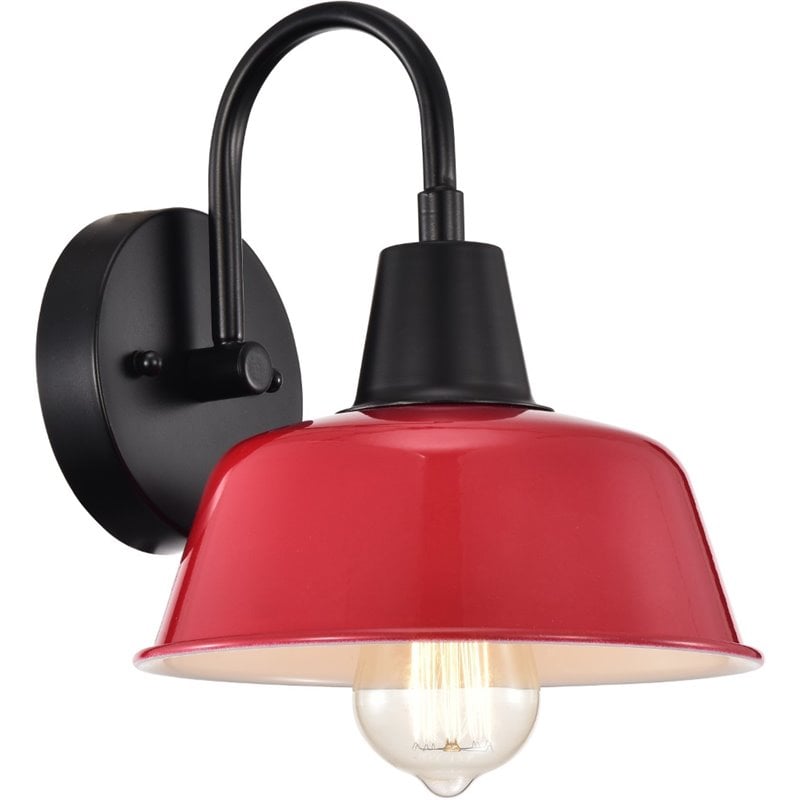 CHLOE Ironclad Industrial 1 Light Matte Black Indoor Wall Sconce 9