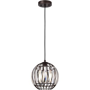 CHLOE Eliana 1 Light Oil Rubbed Bronze Mini Pendant Ceiling Fixture 9&quot Wide