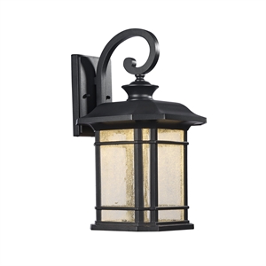 CHLOE Franklin Transitional LED Textured Black Outdoor Wall Sconce 17&quot Height