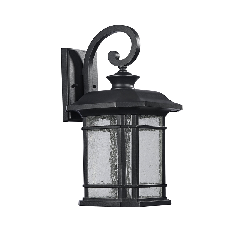 CHLOE Franklin Transitional LED Textured Black Outdoor Wall Sconce 17