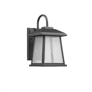 CHLOE Frontier Transitional LED Textured Black Outdoor Wall Sconce 12&quot Height