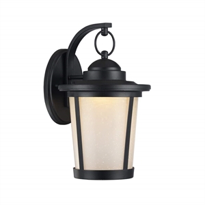 CHLOE Abbington Transitional LED Textured Black Outdoor Wall Sconce 13&quot Tall