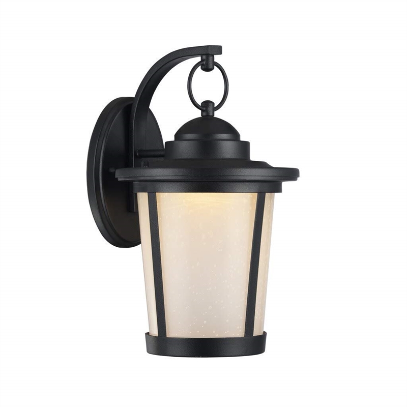 CHLOE Abbington Transitional LED Textured Black Outdoor Wall Sconce 13