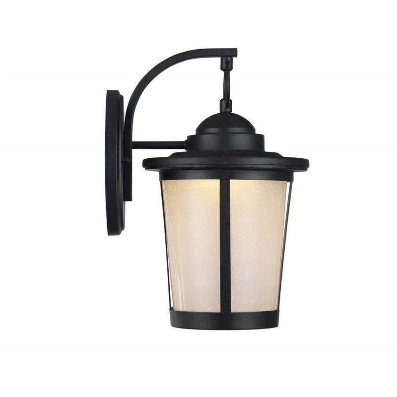 CHLOE Abbington Transitional LED Textured Black Outdoor Wall Sconce 13