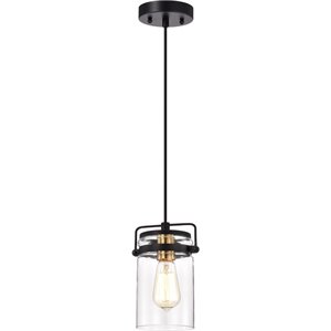 CHLOE 1 Light Textured Black Mini Pendant Ceiling Fixture 6&quot Wide