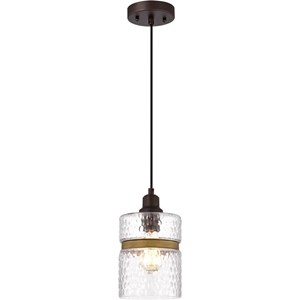 CHLOE Brielle 1 Light Oil Rubbed Bronze Mini Pendant Ceiling Fixture 6&quot Wide
