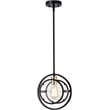 CHLOE Christine 1 Light Black and Brass Mini Pendant Ceiling Fixture 10