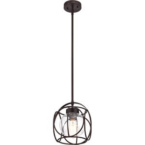 CHLOE Rylee 1 Light Oil Rubbed Bronze Mini Pendant Ceiling Fixture 10&quot Wide