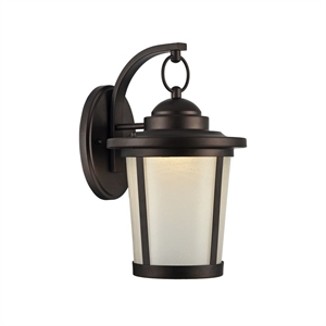 CHLOE Abbington Transitional LED Rubbed Bronze Outdoor Wall Sconce 13&quot Tall