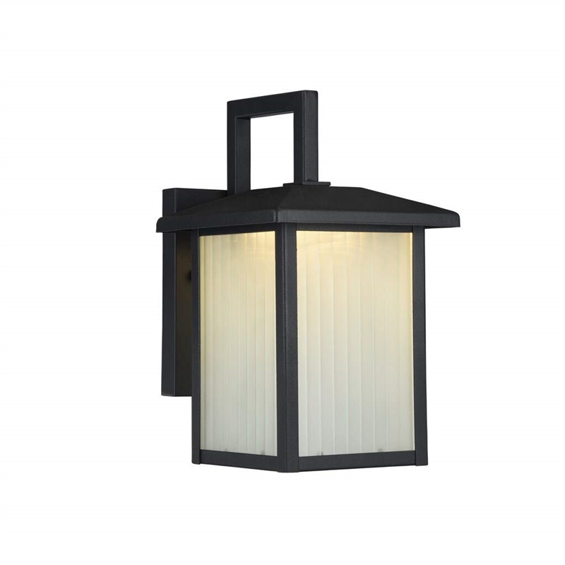 CHLOE Ryston Transitional LED Textured Black Outdoor Wall Sconce 11