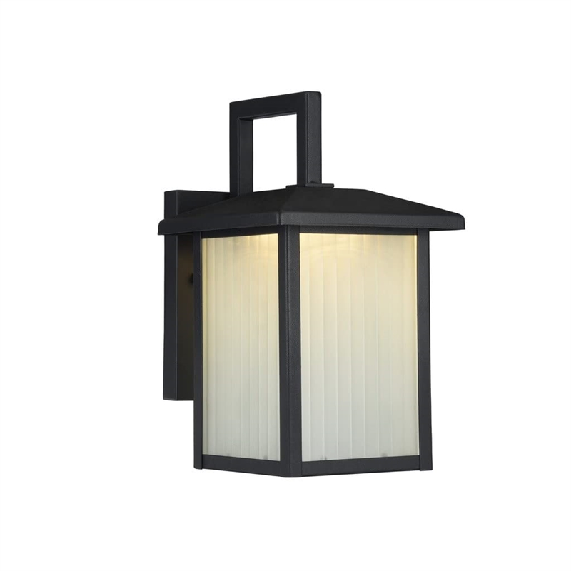 CHLOE Ryston Transitional LED Textured Black Outdoor Wall Sconce 11