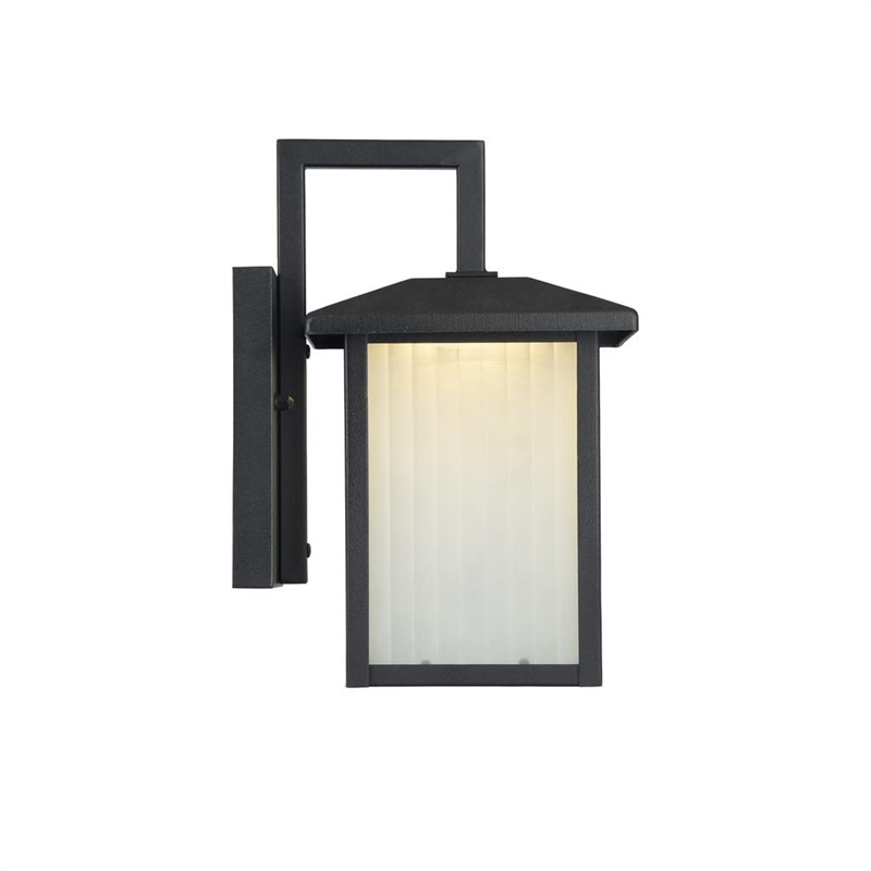 CHLOE Ryston Transitional LED Textured Black Outdoor Wall Sconce 11