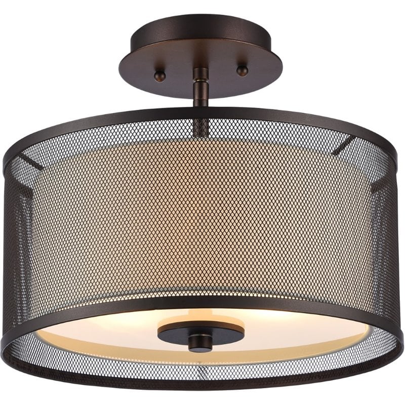 CHLOE Audrey 2 Light Rubbed Bronze Semi-flush Ceiling Fixture 13