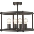 CHLOE Ironclad 4 Light Bronze Convertible Semi-flush Ceiling Fixture 17.5
