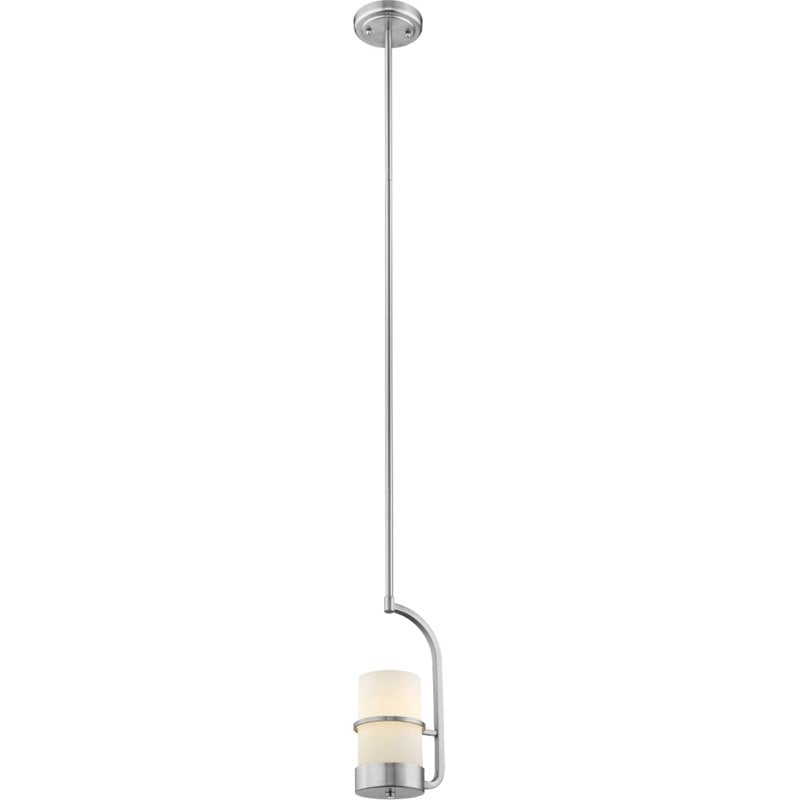 CHLOE Penelope Contemporary 1 Light Brushed Nickel Ceiling Mini Pendant 7