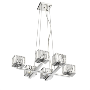 CHLOE Trilluminate Contemporary 6 Light Chrome Finish Chandelier 23&quot Wide